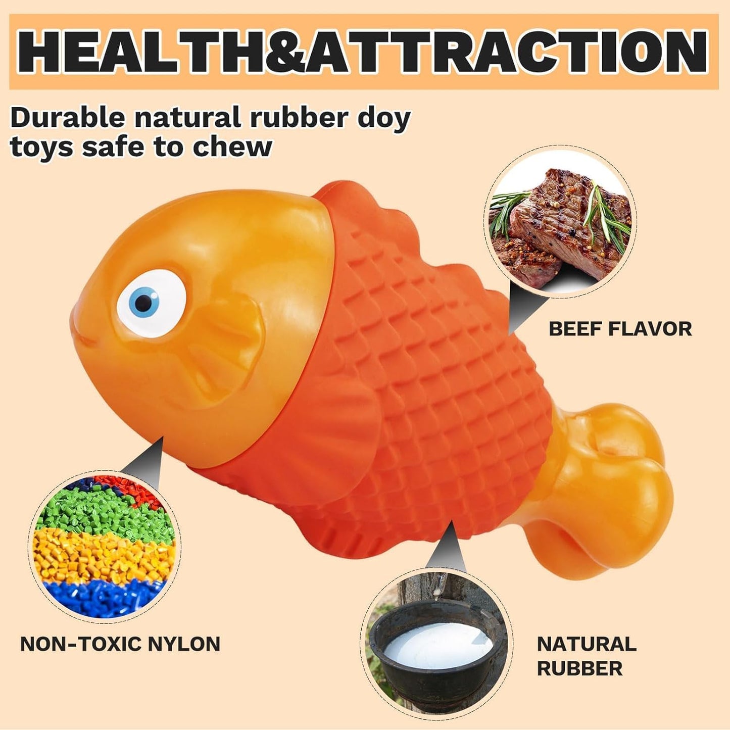 WinTour Indestructible Dog Toys for Aggressive Chewers, Tough Chew Toys for Medium & Large Breeds, Squeaky and Durable Chewers for Large Dogs