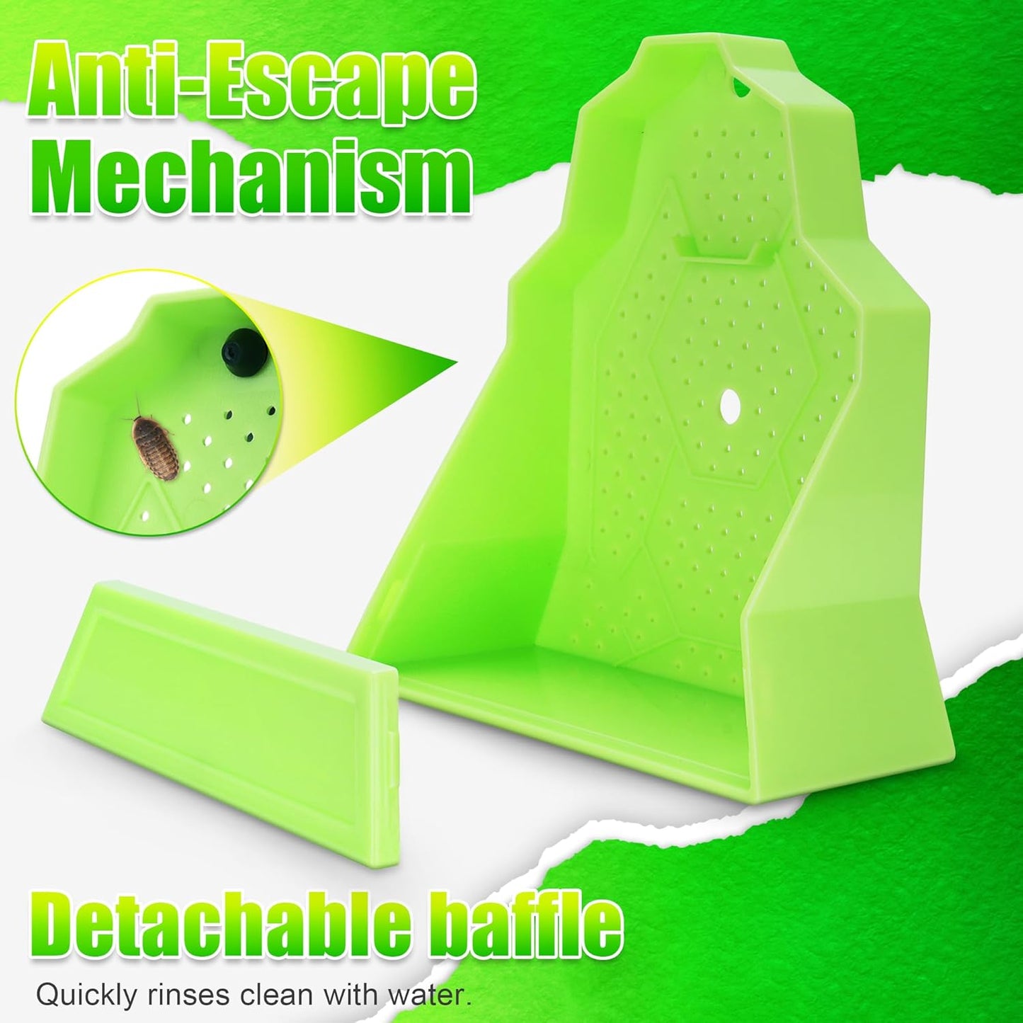 Reptile Anti-Escape Feeding Bowl, Wall-Mounted Feeder for Reptile, Stimulate Hunting Accessories for Terrarium, Vivarium and Paludarium, Suitable for Lizard, Gecko & Frog, Large