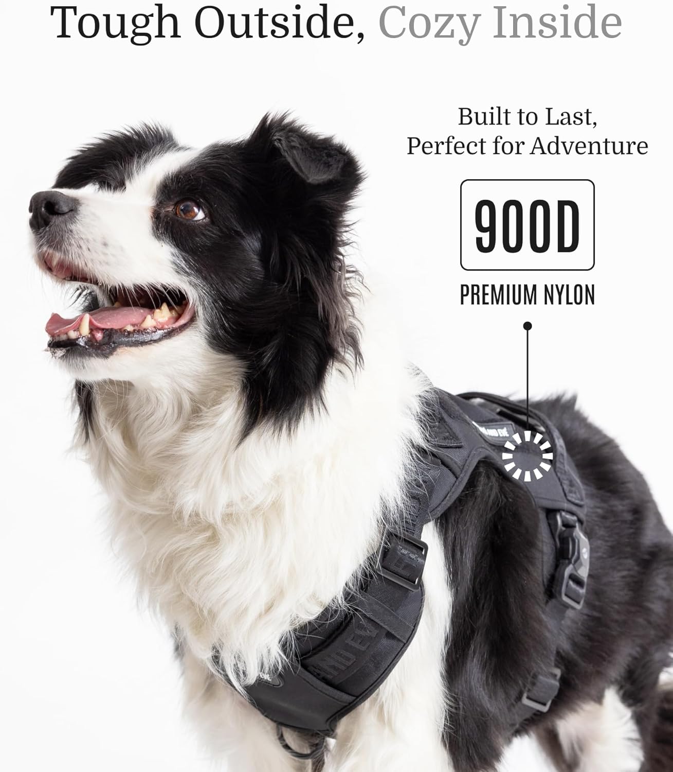 2025 New Edition, Fei & Eve MagEase Dog Harness - 3-Second Magnetic Buckles | 3-Point No-Pull Control | Heavy-Duty 900D Nylon | Dual Safety Handles | Breathable Mesh | Adjustable Fit | Small, Black