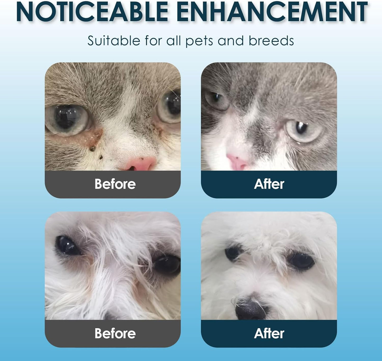 Mooncat Pet Eye Wipes for Dogs & Cats - Gentle Finger Cot Design for Easy Cleaning Tear Stains & Goop Cleaning - 40counts