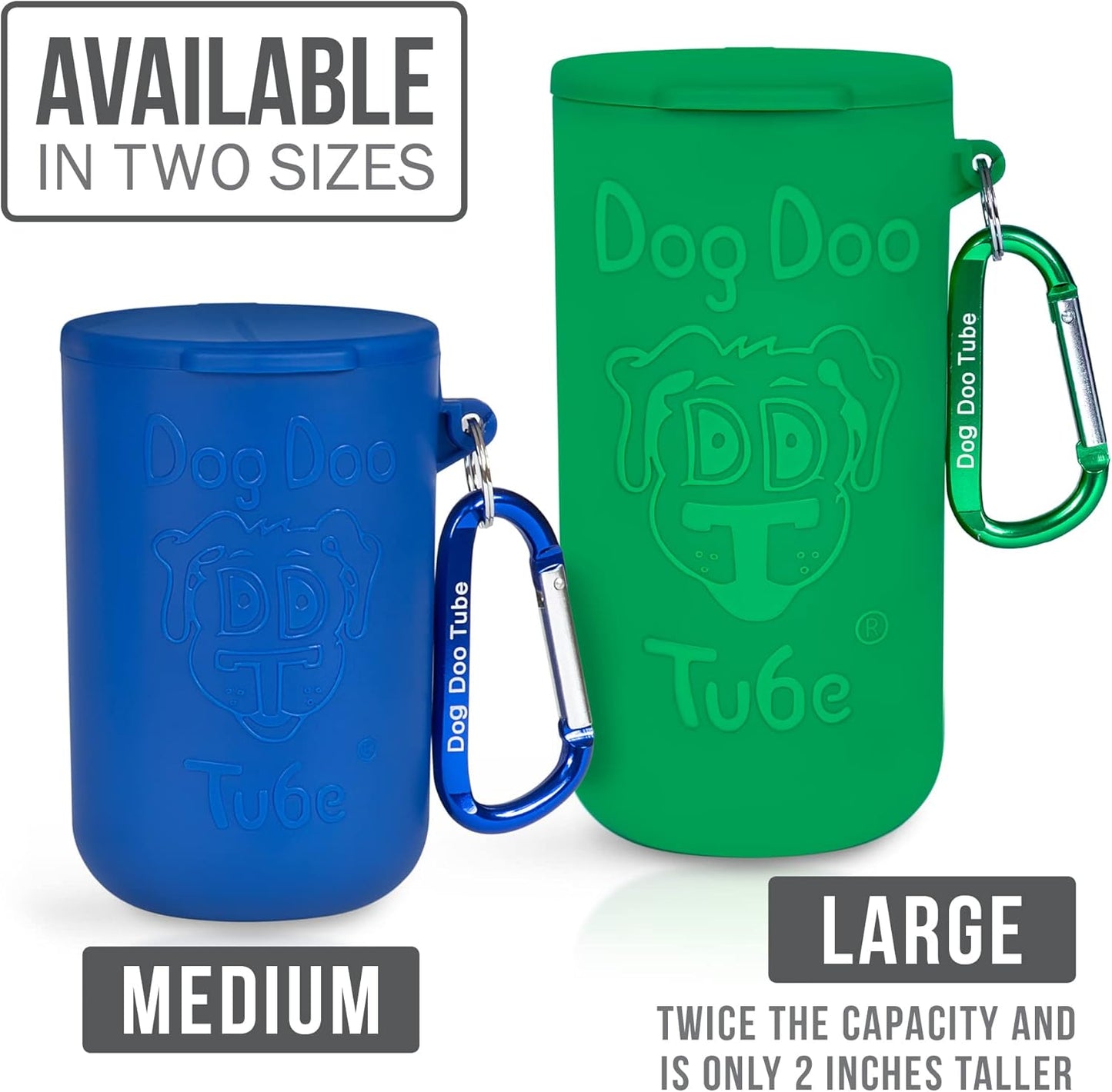 Dog Doo Tube Filled Dog Waste Bag Holders - Reusable Dog Poop Bag Tubes Designed to Keep in Odors and Germs