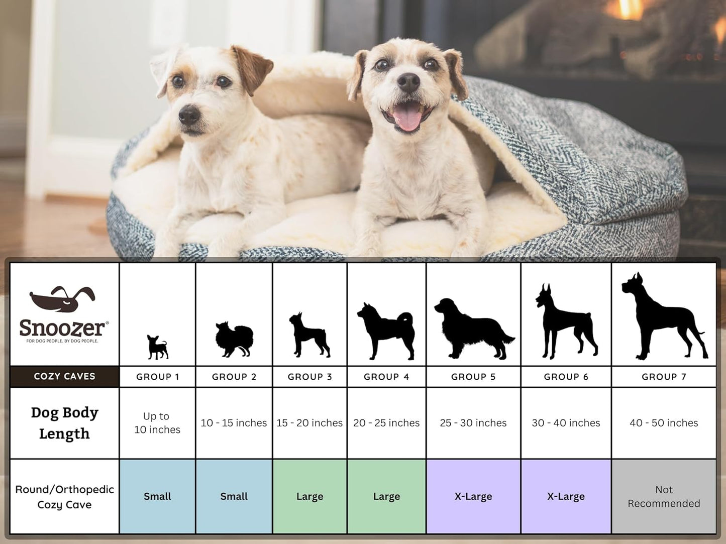 Snoozer Luxury Cozy Cave Pet Bed, Wag Collection, Small - Ramey Gray