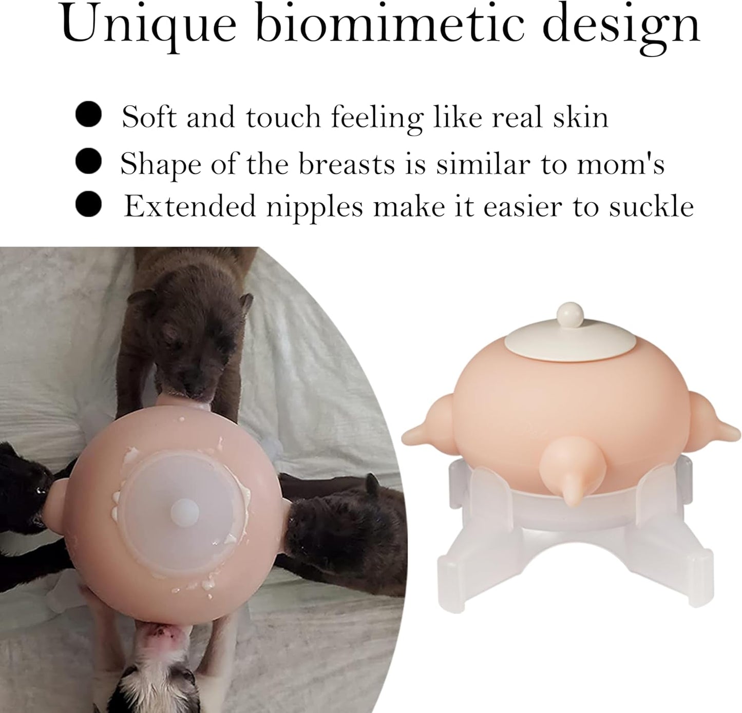 Doggiema puppy's feeders Nipple Feeder Puppy Feeding Milk replacer Nursing Station puppy's Bottles Dongdong pet (Pink, M Size Bowl (Small/Medium Puppy)