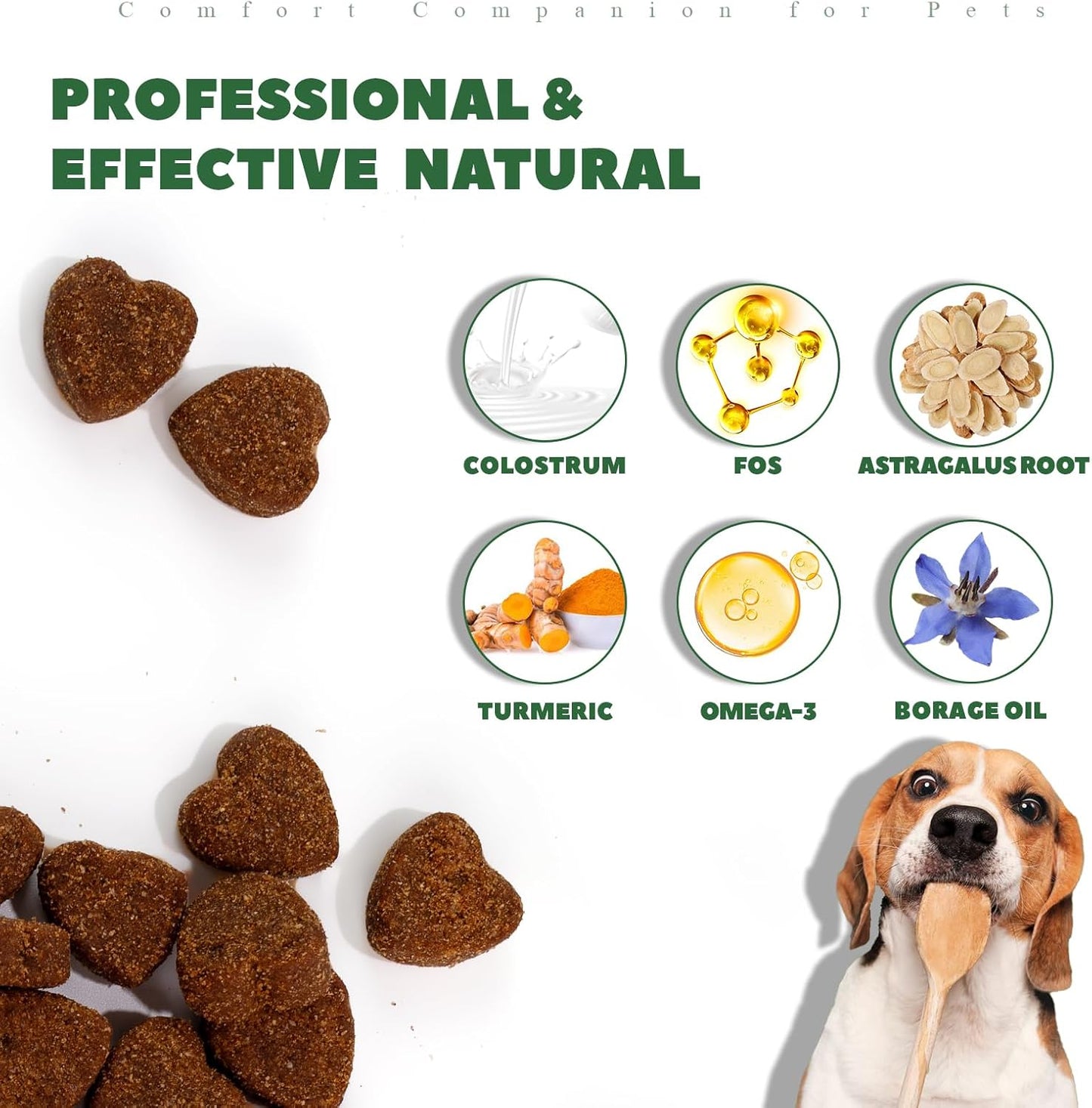 Dog Allergy Chews, Dogs Allergy Relief Chews for Paw Licking Itchy Skin Coat Supplement, Probiotics for Dogs with Colostrum Omega-3 Astragalus Immune Supplement-120ct