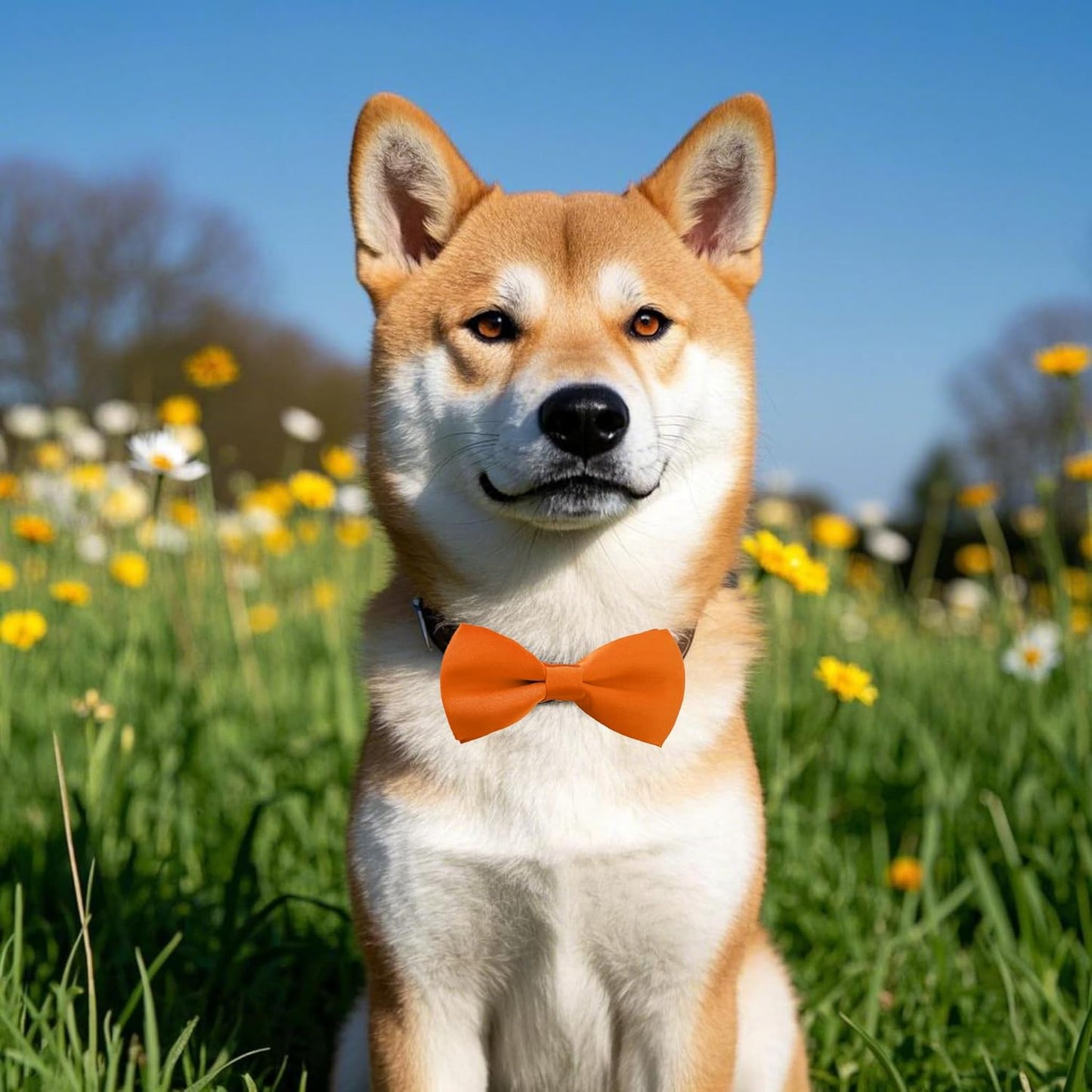 PET SHOW 12 Colors Plain Small Dogs Collar Embellishment Attachment Bow Ties Puppies Cats Collar Charms Accessories Slides Bowties for Birthday Wedding Parties Assorted Pack of 12