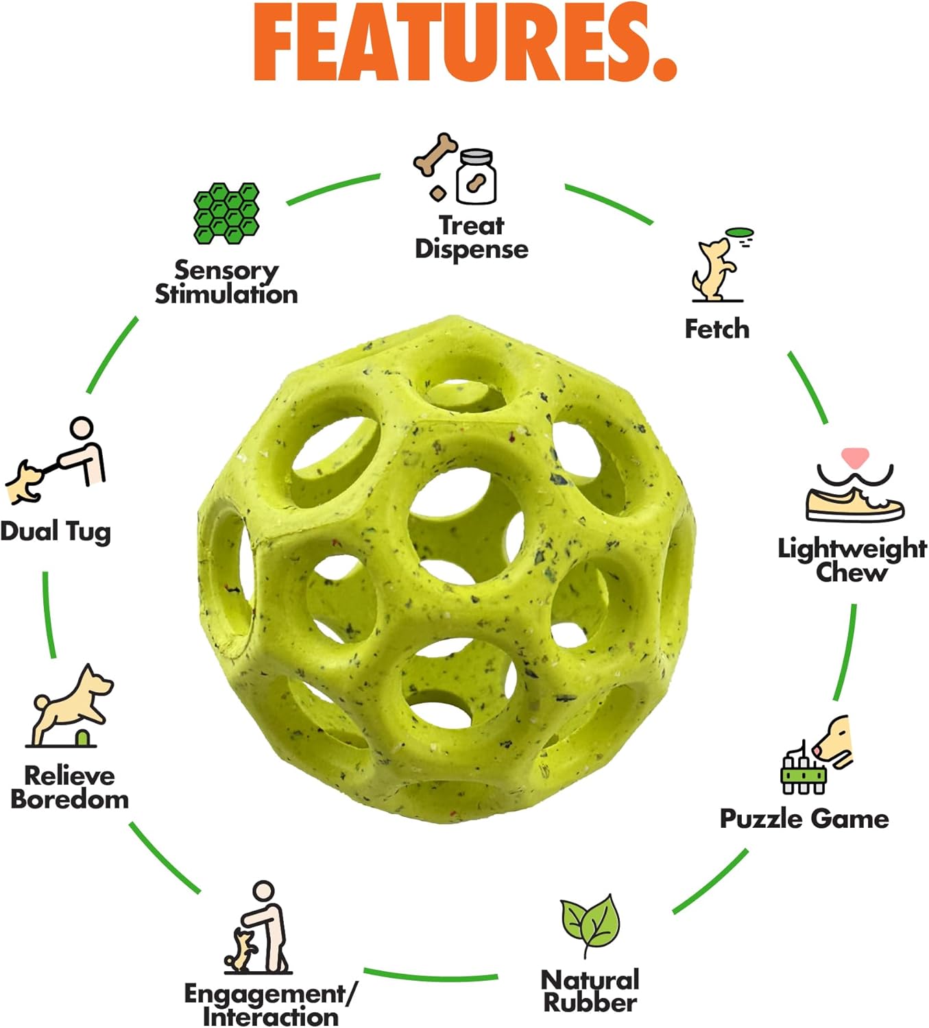 Max Fusion with Nike Grind, Arlee Helix Dog Toy, Chew Toy for Play, Fetch, Tug, S