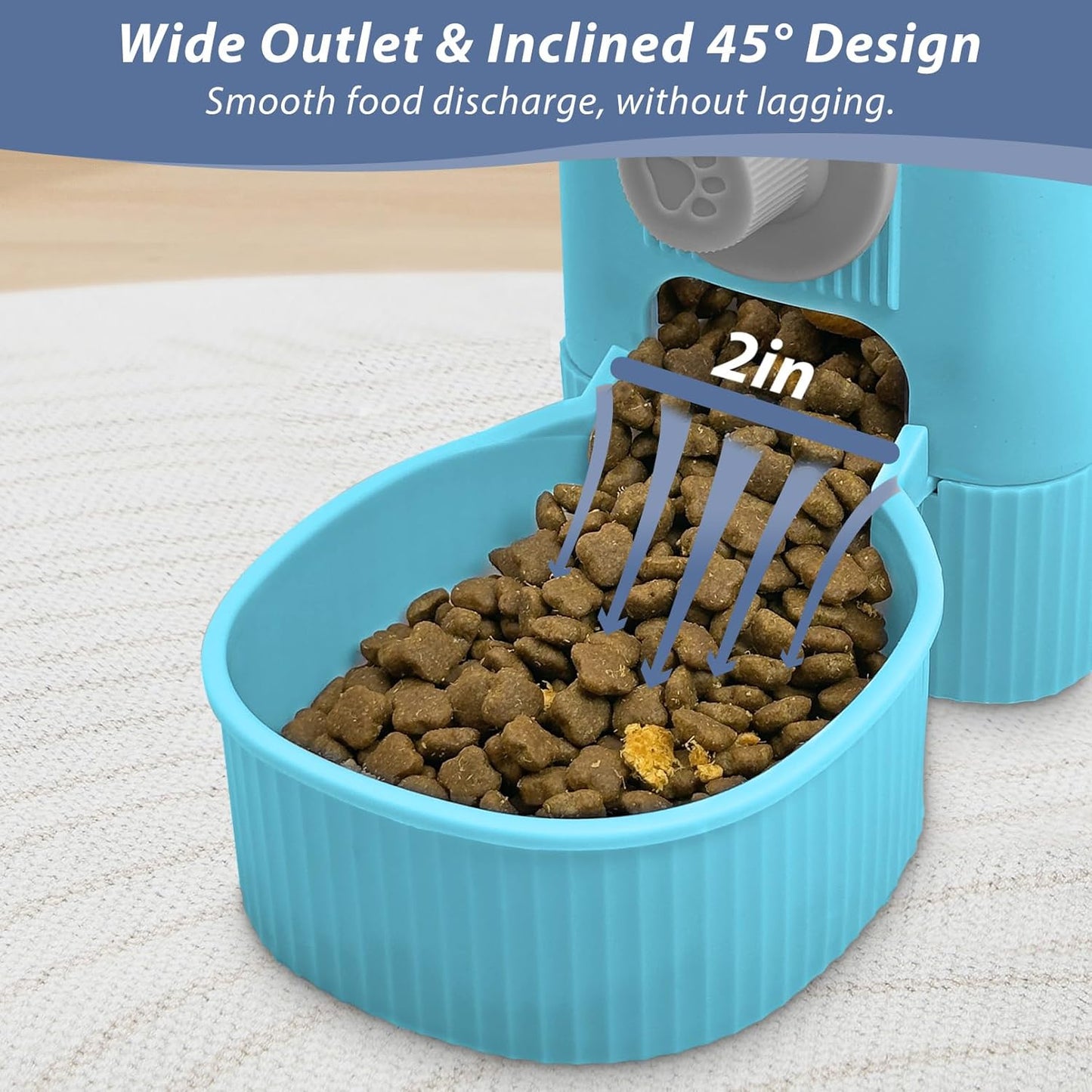 Fhiny Rabbit Food Dispenser, 40oz Large Capacity Hanging Gravity Bunny Feeder for Cage Automatic Guinea Pig Feeding Bowls Pet Food Storage for Guinea Pig Bunny Ferret Chinchilla Cat Puppy