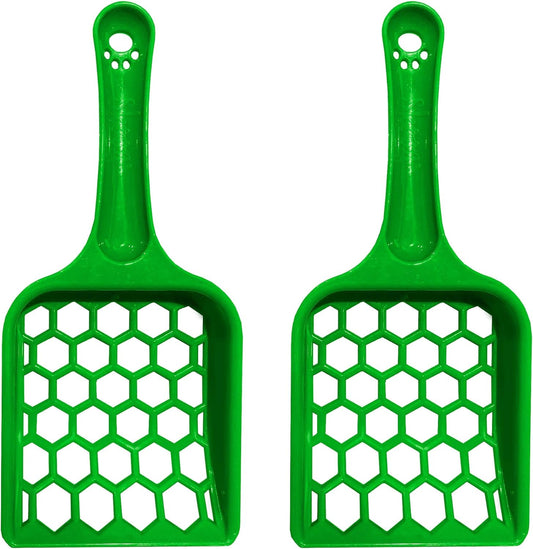 Skoon Cat Litter Pooper Skooper (2 Pack) - Wide Opening, Non-Clumping Litter Box Sifter Removes Solids Without Wasting Pebbles