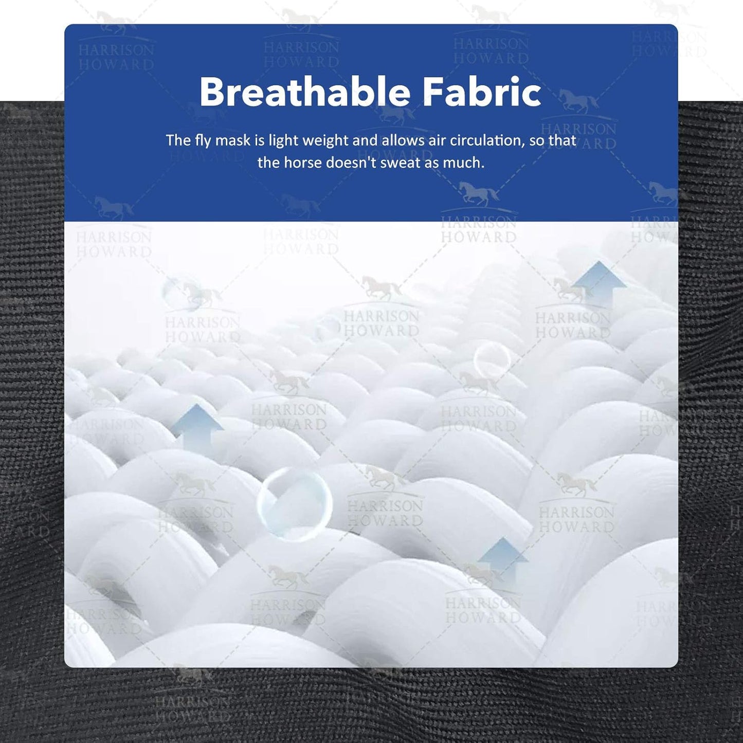 Harrison Howard Super Comfort Stretchy Fitting Horse Fly Mask with UV Protection Soft on Skin with Breathability Knitted Printing Medium