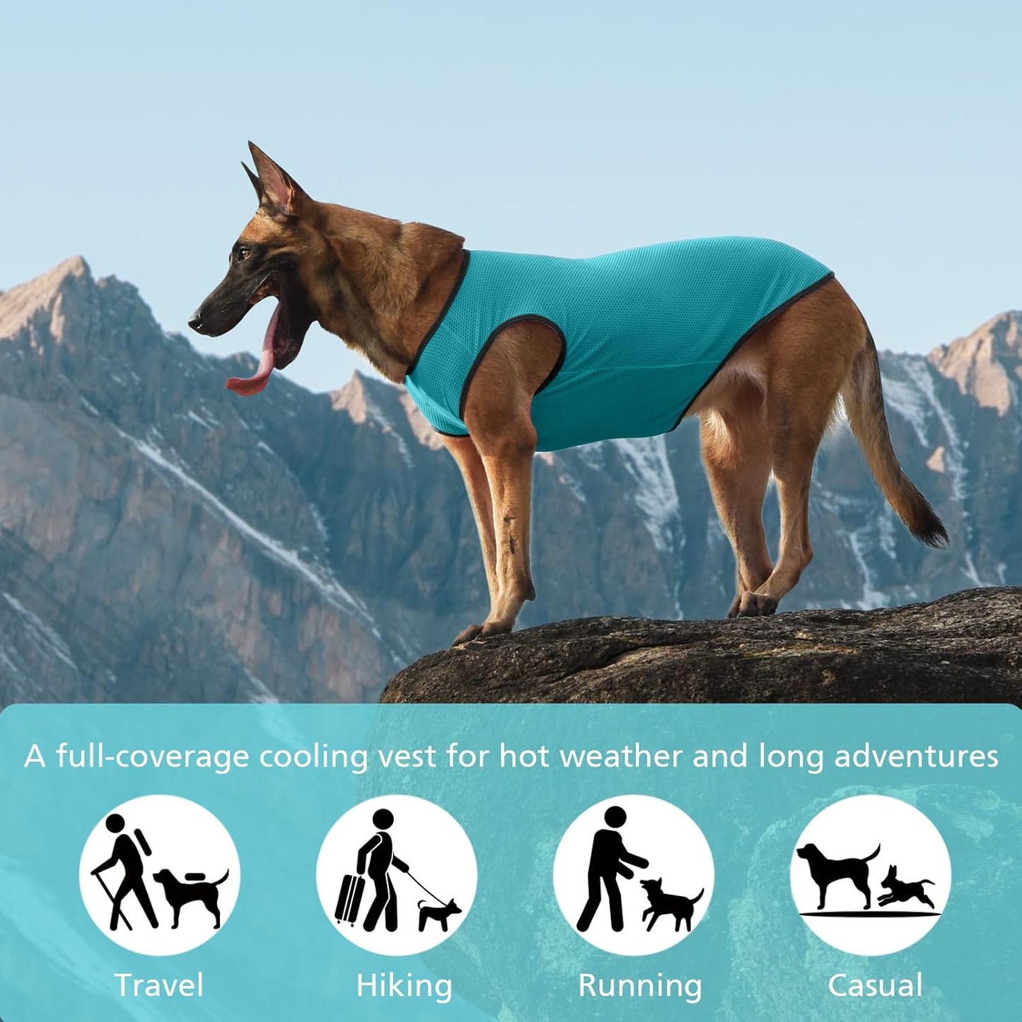 2 Pack Cooling Shirts for Dogs, Lightweight Mesh Breathable Dog Clothes for Medium Dogs Boy Girl,Sun-Protection Sleeveless Shirts for Dog&Cat Puppy Vest Pet Apparel - L