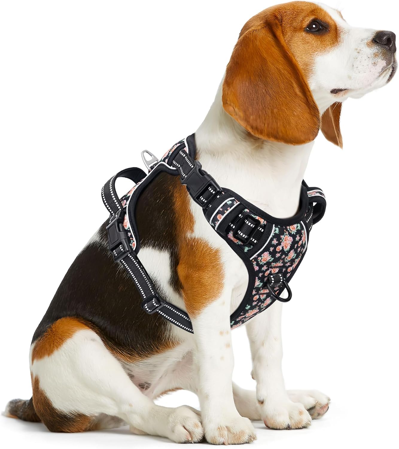 Timos Dog Harness, No-Pull Pet Harness with 2 Leash Clips, Adjustable Soft Padded Dog Vest, Reflective Outdoor Pet Oxford Vest with Easy Control Handle