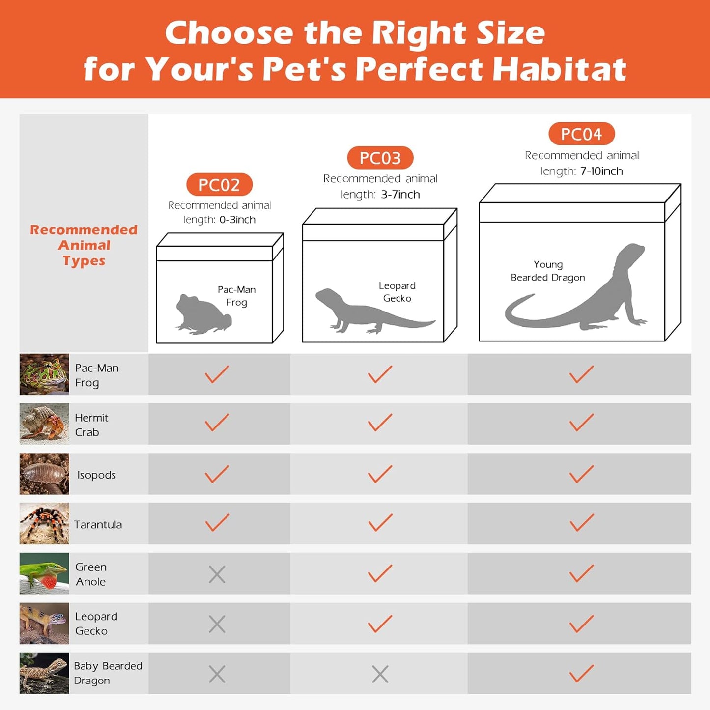 AZV Habitat Terrarium Enclosure,Small Reptile Tank with Bearded Dragon Hammock,Heat Lamp,Hide Cave for Small Reptiles,Amphibians,Lizard,Mantis,Spider,Leopard Gecko,Corn Snake,Turtle,Frog,Chameleons