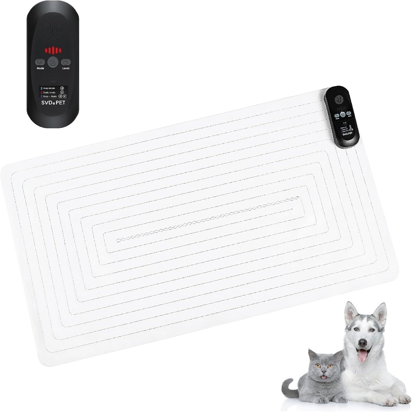 SVD.PET Pet Training Mat with Tester, 30" X 16", Pet Shock Pad, Dogs & Cats Electronic Repellent mat for Indoor, 3 Training Modes, 5 Levels, Pet Safe Mode (Black Controller)