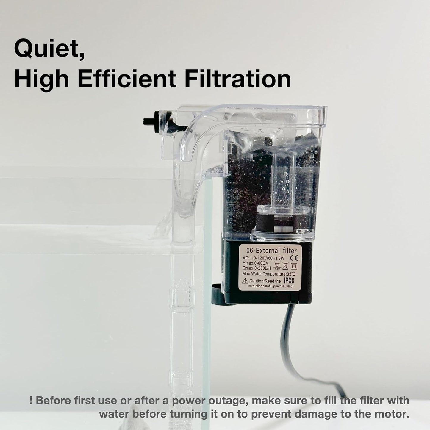 Nano Aquarium Kit,1.5 Gallon Rimless Small Glass Tank with Filter, Aquarium Light, and Aquascaping Decorations, for Home and Office (Black Tank - White Crystal, Small)