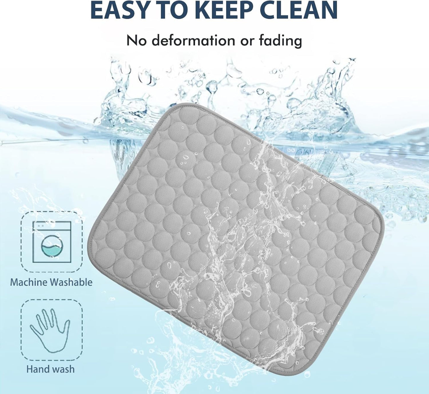 MICROCOSMOS Summer Cooling Mat & Sleeping Pad- Water Absorption Top, Materials Safe, Easy Carry, EZ Clean. Keep Cooling for Pets, Kids and Adults.(Grey, 40" x 28")