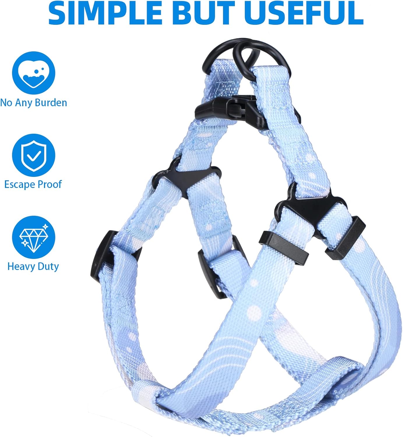 PUPTECK No Pull Dog Harness Soft Adjustable Basic Nylon Step in Puppy Vest Outdoor Walking with Leash