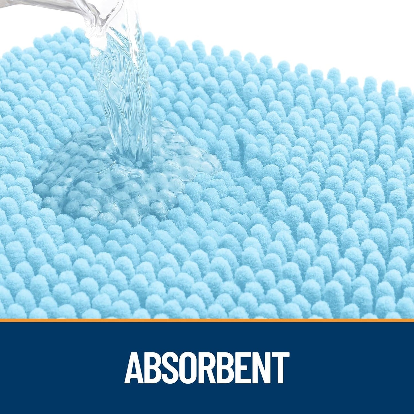 OLANLY Dog Door Mat for Muddy Paws 24x16, Absorbs Moisture and Dirt, Absorbent Non-Slip Washable Doormat, Quick Dry Chenille Mud Mat for Dogs, Entry Indoor Entryway Carpet for Inside Floor, Blue