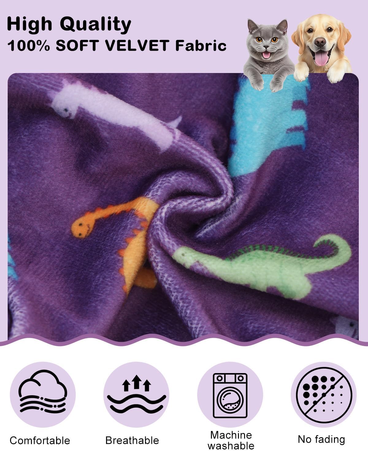 CuteBone Dinosaur Costume Dog Pajamas, Stretchy Spandex Crystal Velvet Sleepwear Coat for Small Dogs, Soft & Warm Pet Outfit Clothes for Cold Weather, Cozy Pullover Design COSP04XS