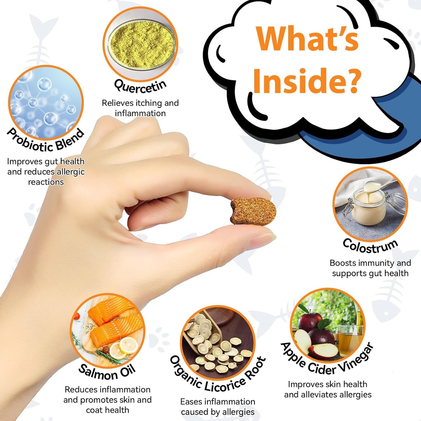 Cat Allergy Relief Chews 200 pcs - Cat Itchy Skin & Paw Licking Relief - Omega 3 & Probiotic for Cats - Anti-Itch Relief for Skin & Coat Health, Immune Support, Seasonal Allergies - Chicken Flavor