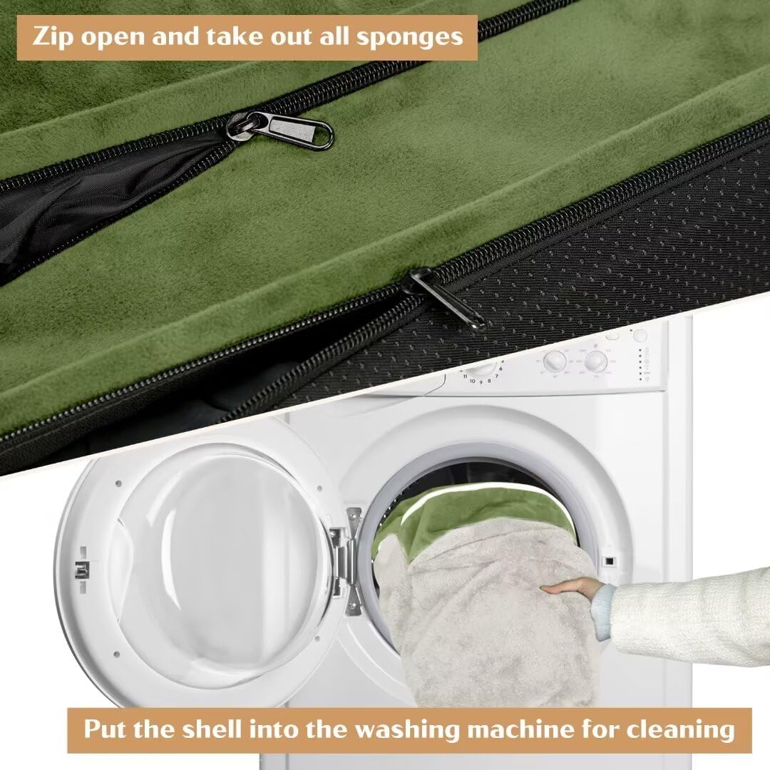 Comfort Expression XXL Orthopedic Dog Bed for Extra Large Dogs, Orthopedic Foam Dog Beds Washable, Waterproof Pet Sofa Couch with Removable Cover & Non-Slip Bottom(XX-Large,Light Green)