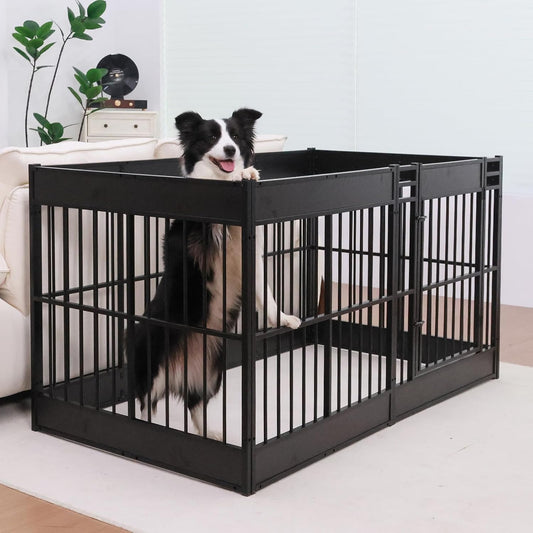Dog Playpen, 31.5" Height Dog Pen Indoor, Heavy Duty, Safe and Sturdy, Furniture Style Puppy playpen