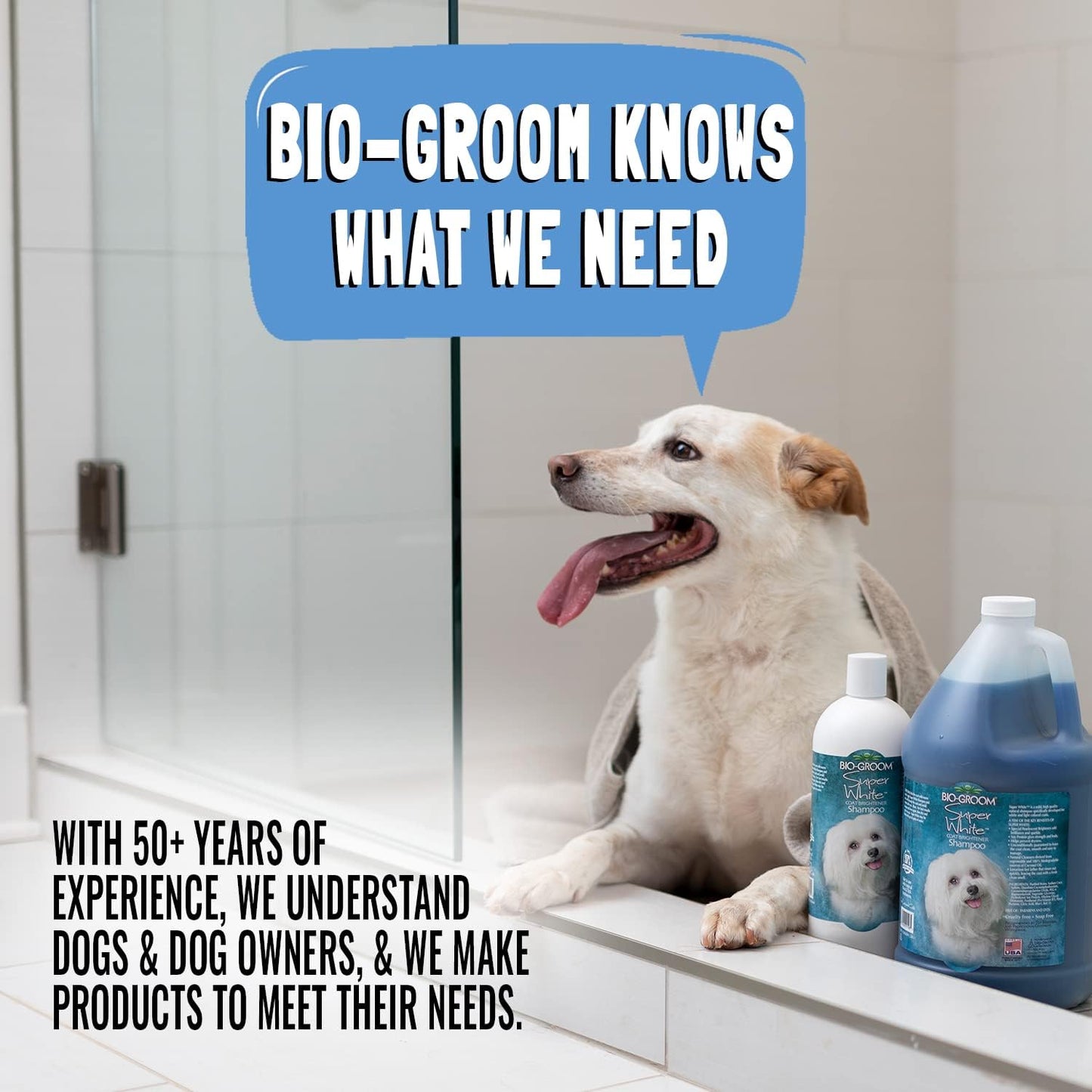 Bio-Groom Waterless Dog Shampoo - Tearless, No-Rinse, Dog Bathing Supplies, Puppy Wash, Cat & Dog Grooming Supplies, Cruelty-Free, Made in USA, Dry Shampoo Spray, Dog Products - 1 Gallon