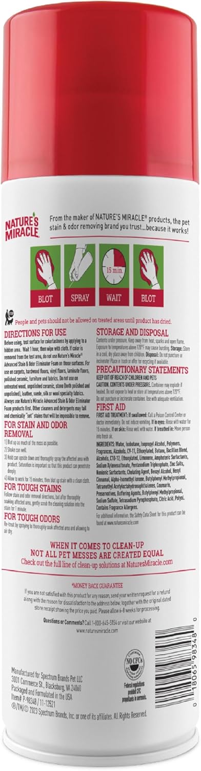 Nature's Miracle Advanced Stain and Odor Eliminator Dog for Severe Dog Messes