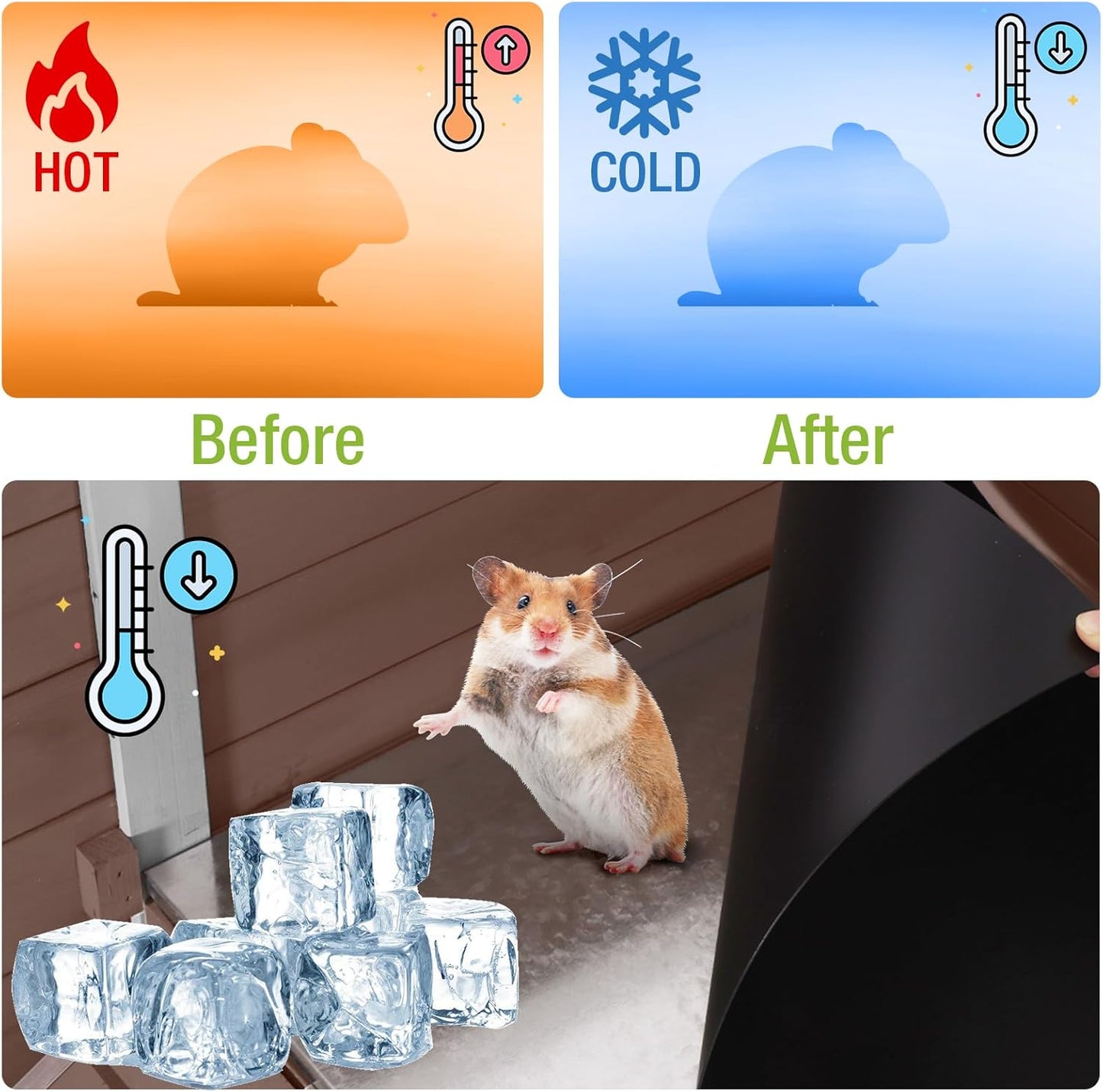 GUTINNEEN Rabbit Hutch Bunny House, 36.6" L Rabbit Cage with Anti Chewing Ramp, Guinea Pig Cage with Cooling Galvanized Sheet, Detachable Legs(Brown)