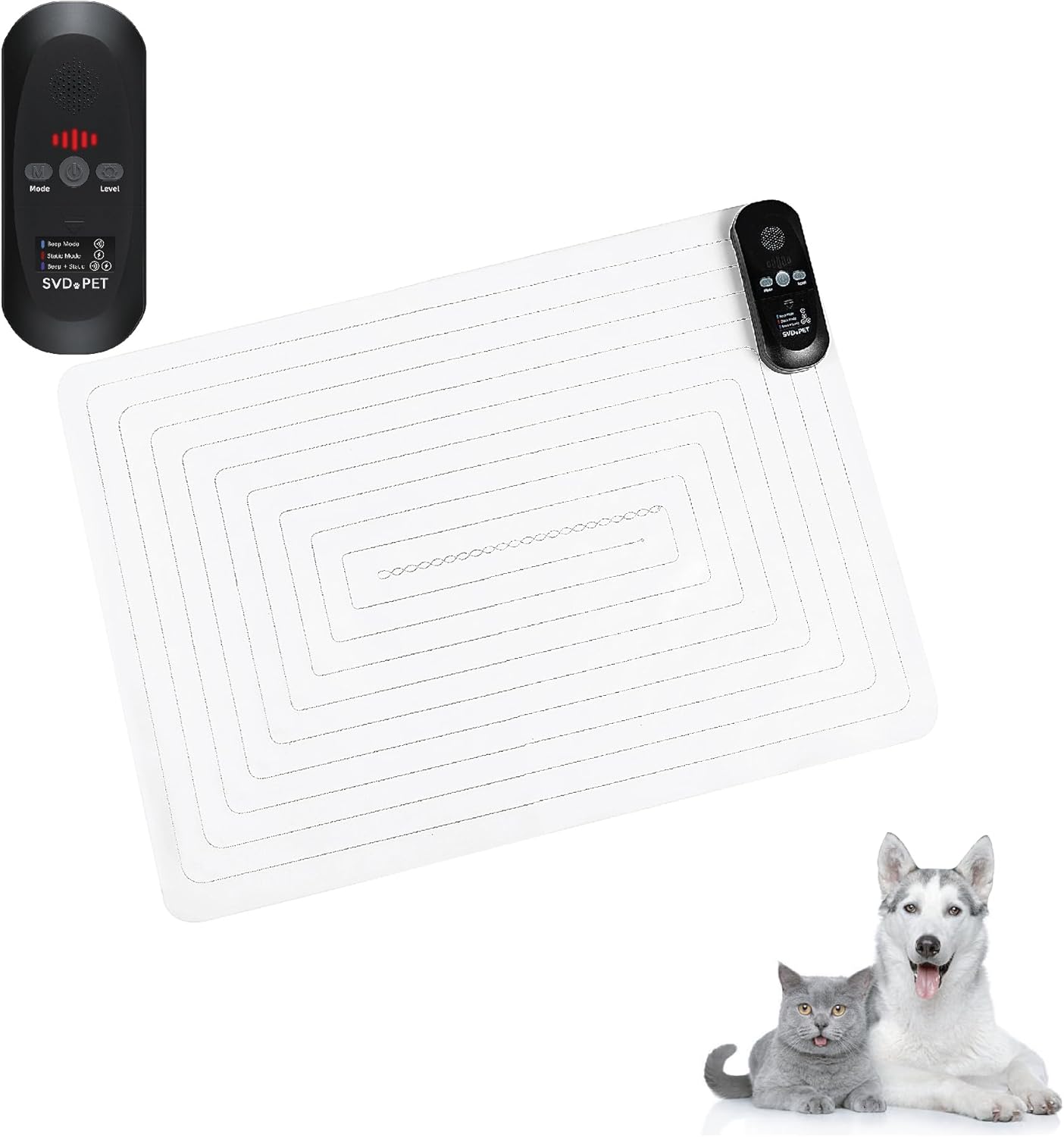 SVD.PET Pet Training Mat with Tester, 22" X 16", Pet Shock Pad, Dogs & Cats Electronic Repellent mat for Indoor, 3 Training Modes, 5 Levels, Pet Safe Mode (Black Controller)