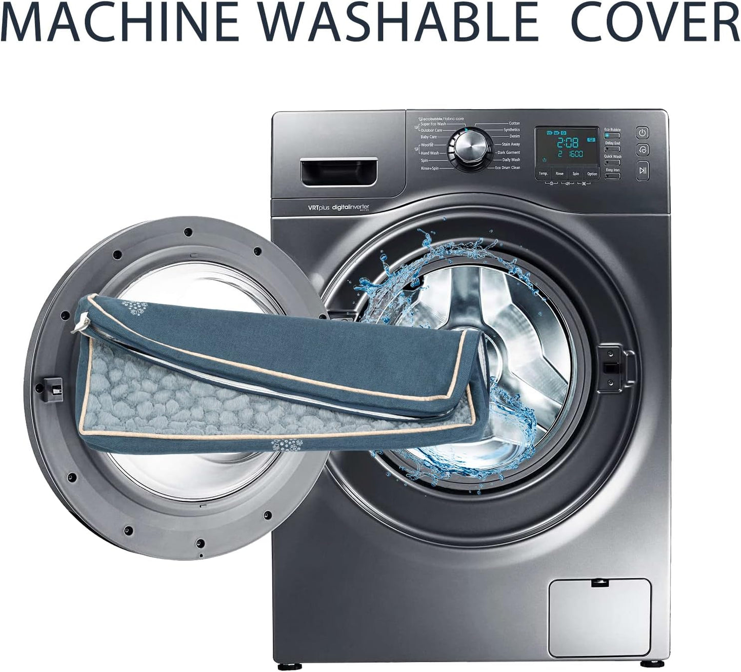 VANKEAN Waterproof Dog Pad Bed Mat Reversible (Warm&Cool), Removable Washable Cover & Waterproof Inner Lining, Pet Mattress for Cats and Dogs, Joint Relief Crate Bed, Navy