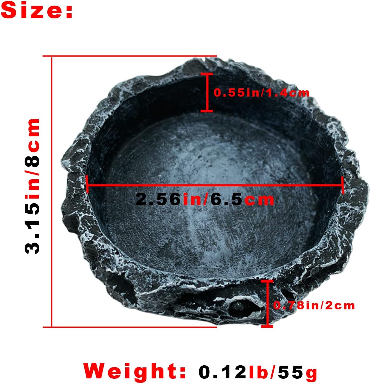 2 Pack Reptile Feeding Dish Corner Bowl, Reptile Water Dish Food Bowl Feeding Terrarium Bowls for Bearded Dragon Lizard Frog Gecko Tortoise Hermit Crab