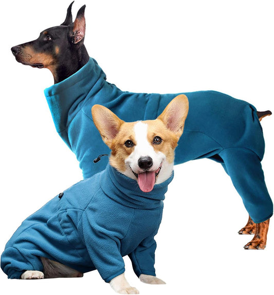 ROZKITCH Dog Fleece Sweater, Pet Windproof Warm Cold Weather Jacket Vest Cozy Jumpsuit Apparel Outfit Clothes for Small Medium Large Dog Walking Sleep 2XS