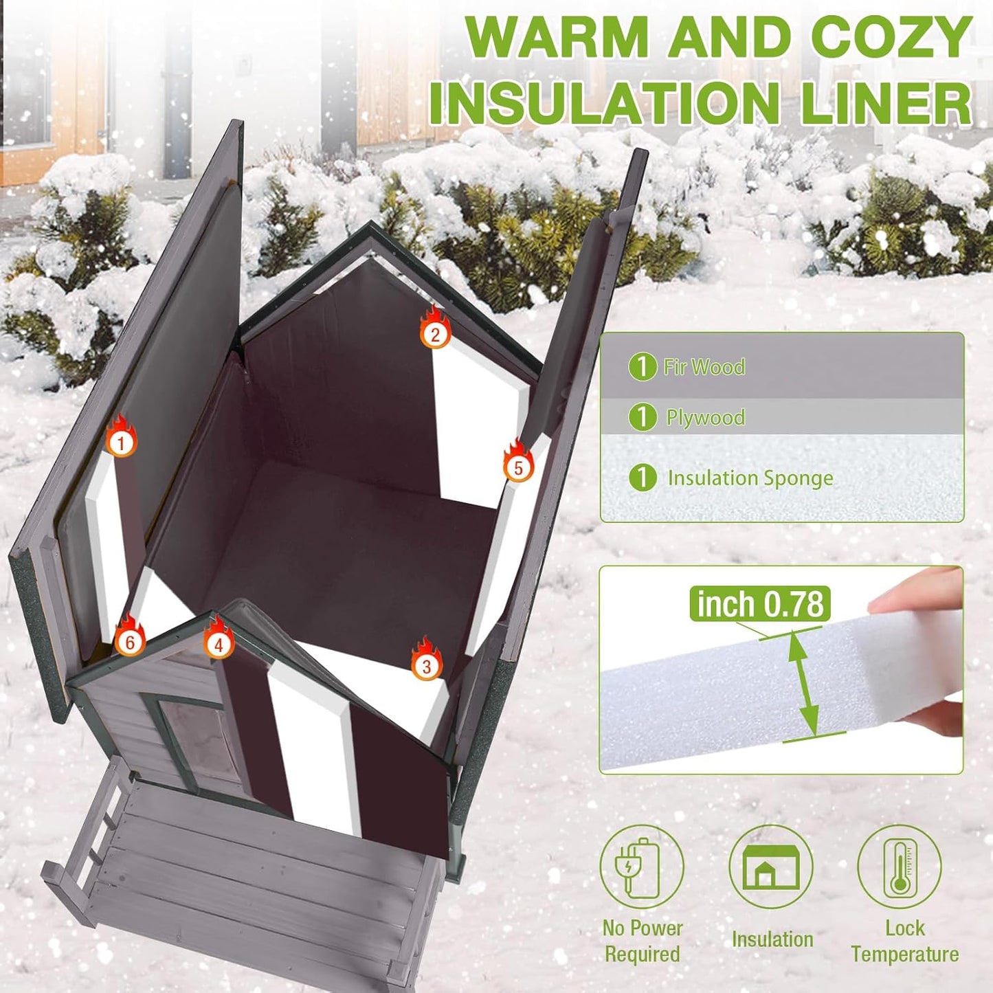 Metal Frame Dog House with Insulated Liner for Indoor & Outdoor Use - Large Dog Kennel with Weatherproof Roof & Foot Pads for Small, Medium & Large Dogs(Grey)