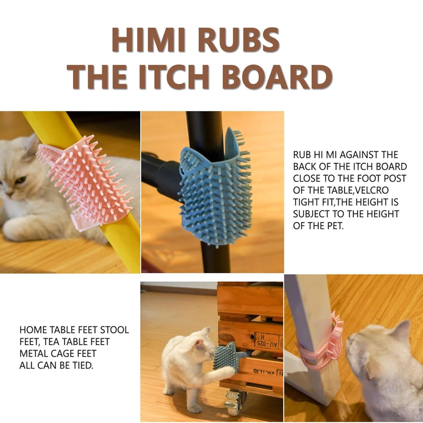 Cat Pet Self Grooming Comb Brush - Multi Functional Catnip Flavor Corner Massage Glove Tool for Kitten Puppy Relaxing, Extra Soft Silicone Pins Handy Hair Shedding Trimming