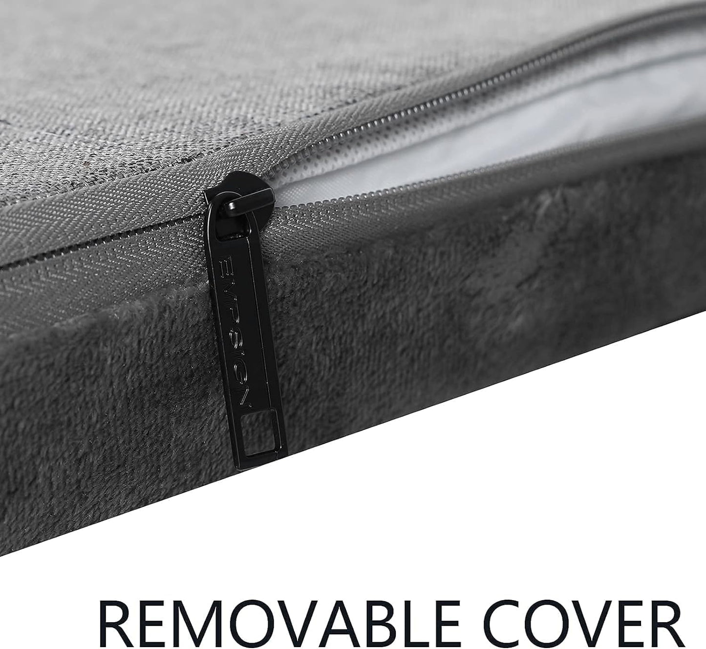 EMPSIGN Stylish Dog Bed Mat Dog Crate Pad Mattress Reversible (Cool & Warm), Water Proof Linings, Removable Machine Washable Cover, Firm Support Pet Crate Bed for Small to XX-Large Dogs, Grey