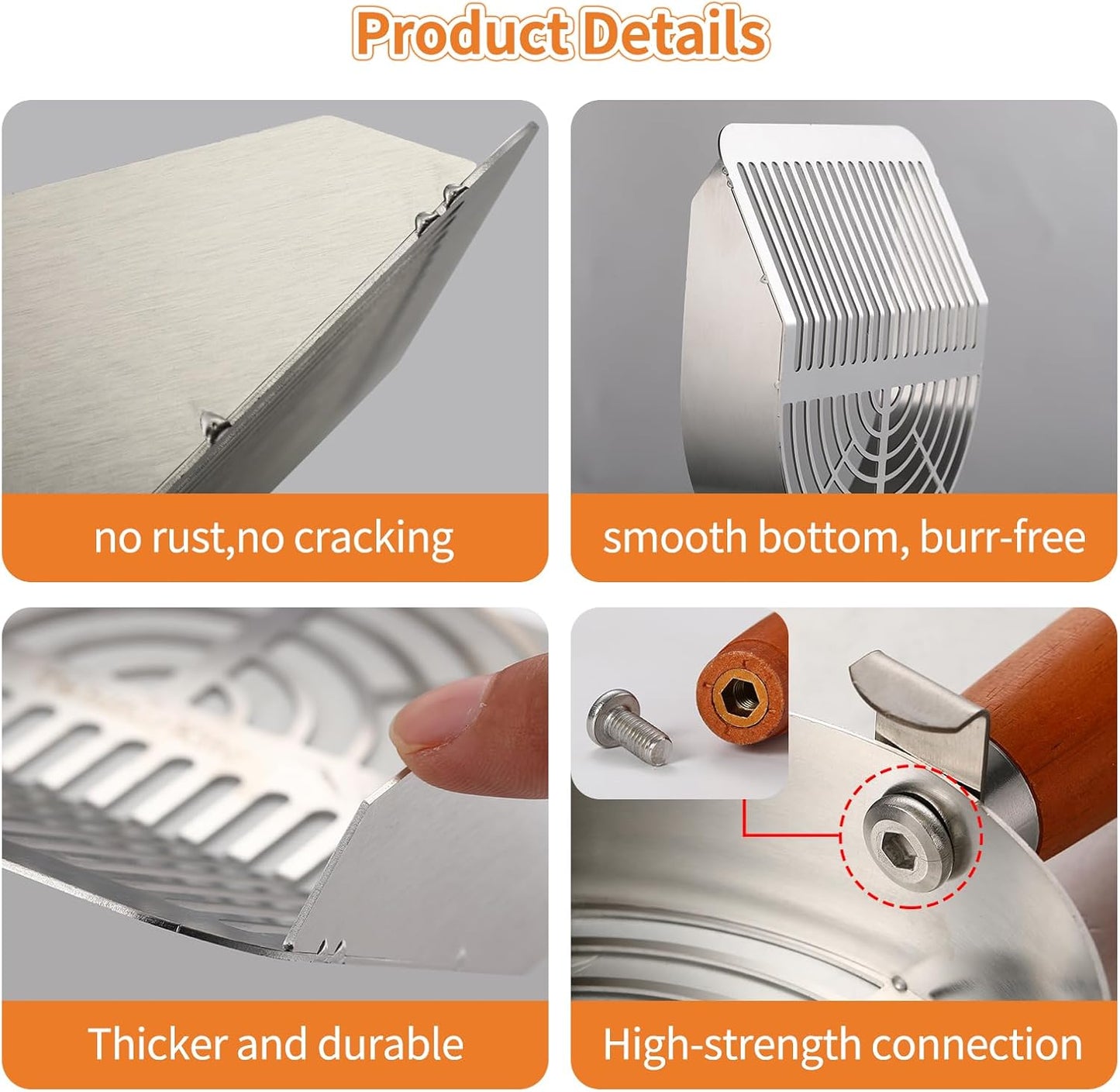 Extra-Thick Stainless Steel Cat Litter Scoop Heavy Duty Metal Litter Scooper with Holder Easy Remove Stuck Litter