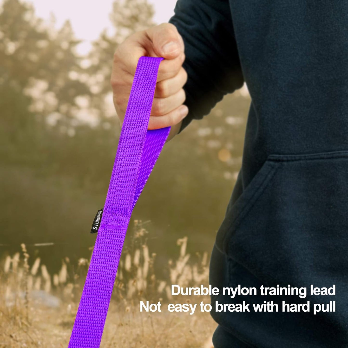 Dog/Puppy Obedience Recall Training Agility Lead -15ft 20ft 30ft 40ft 50ft Training Leash - Great for Play, Camping, or Backyard - Purple 50ft