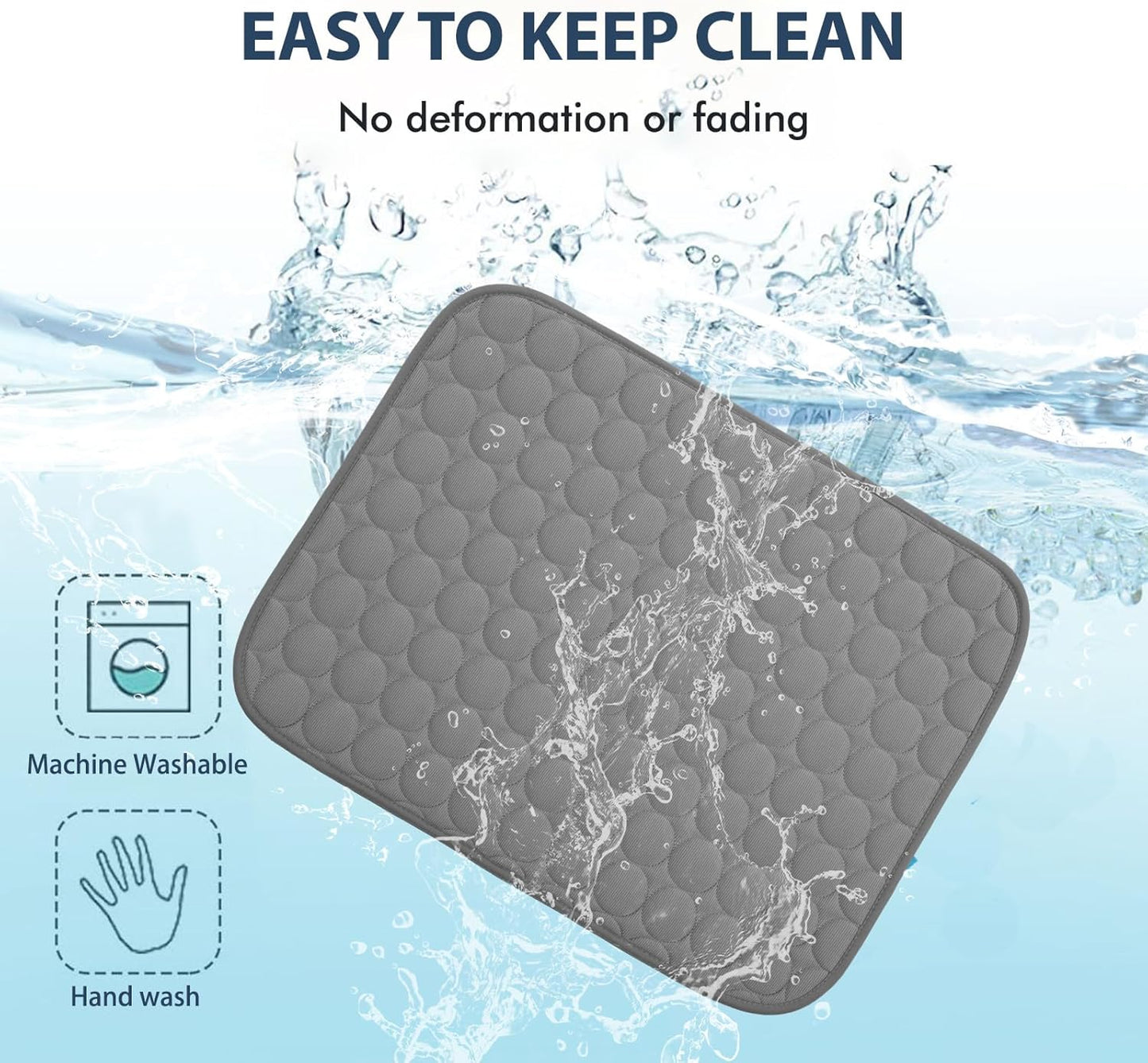 MICROCOSMOS Summer Cooling Mat & Sleeping Pad- Water Absorption Top, Materials Safe, Easy Carry, EZ Clean. Keep Cooling for Pets, Kids and Adults.(Dark Grey, 59" x 40")