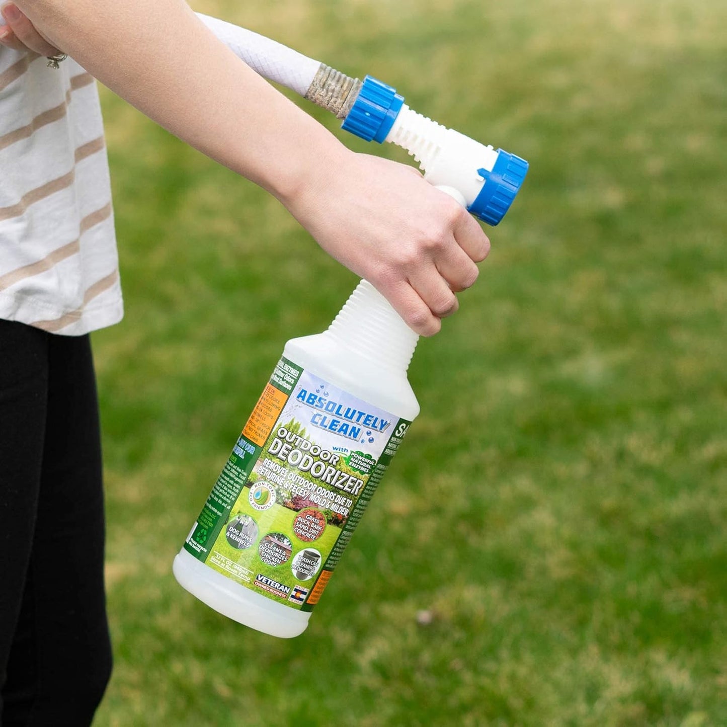 Amazing Outdoor Deodorizer odor eliminator Natural Enzyme Just Spray & Walk Away Grass, AstroTurf, Dog Runs, Patios, Decks, Fences & More Vet Approved - 32oz 2pk odor eliminator for strong odor