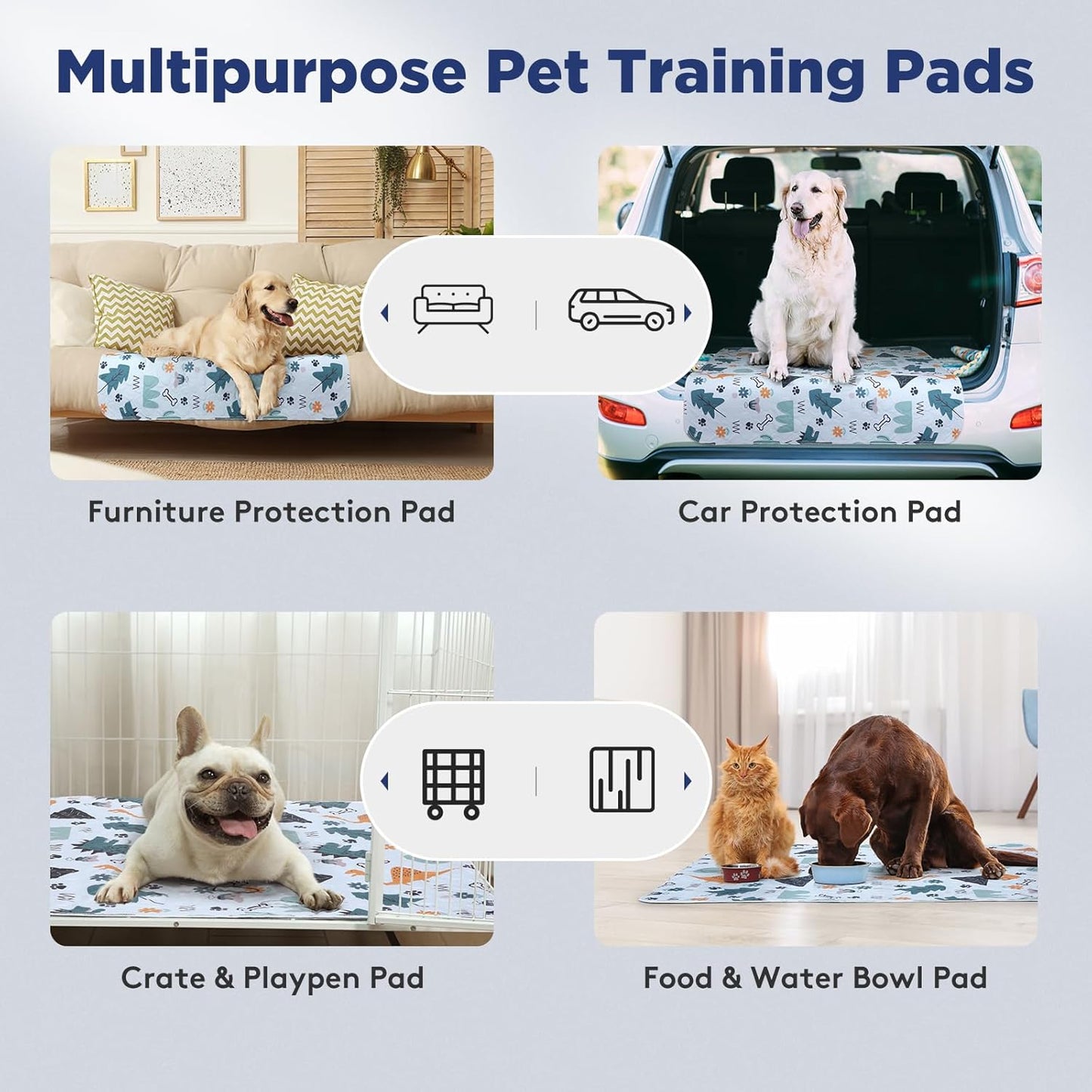 Washable Pee Pads for Dogs, 2 Pack Large 41"x41" Super Absorbent Reusable Pads for Dog Training Pads, 100% Waterproof Non-Slip Pee Pads Whelping Pads Dog Playpen Pads Crate Mat Bed Pads Dog Products