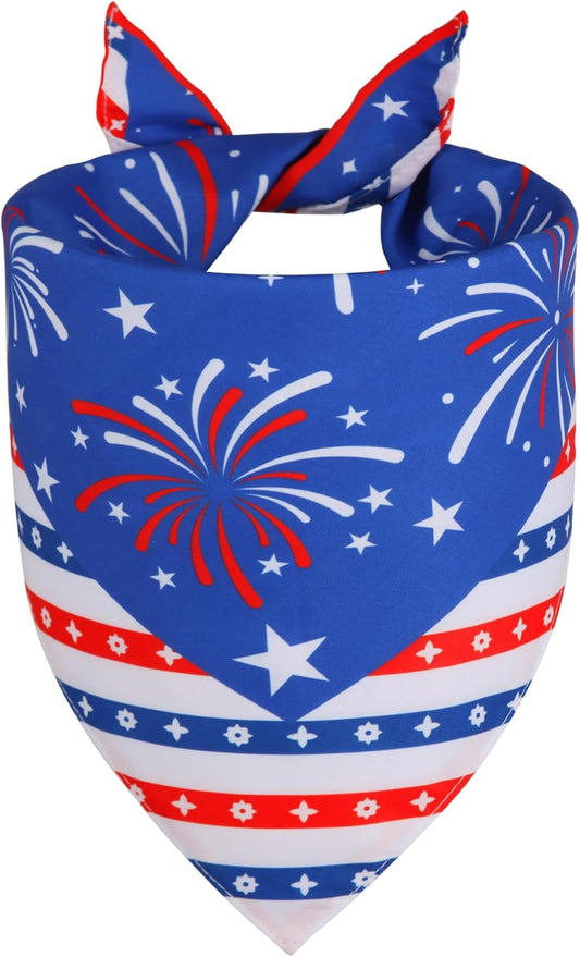 4th of July Cooling Dog Bandana 1-Pack for Large Dogs - Patriotic Bandanas with American Flag Design, Breathable & Quick-Dry Pet Accessories