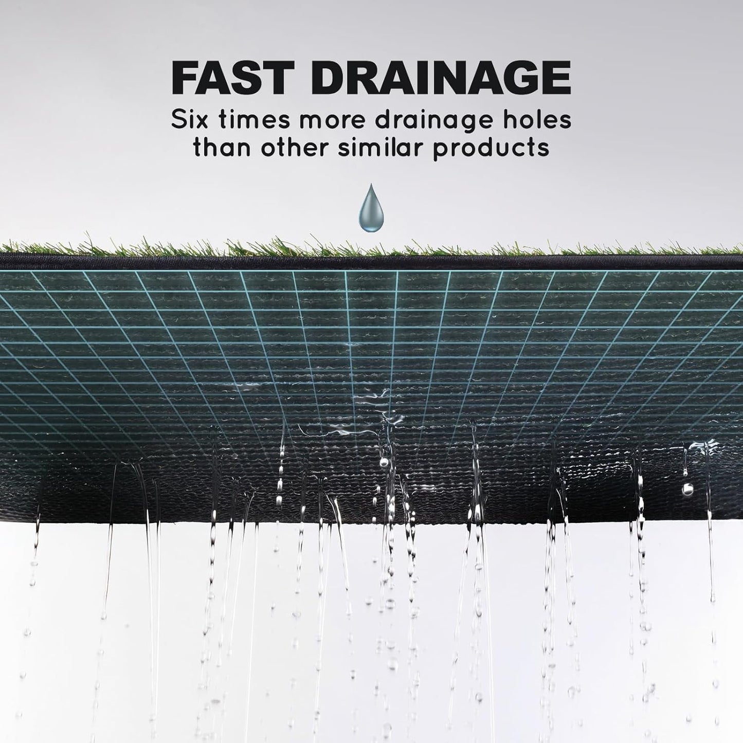 HQ4us Dog Grass Pad with Tray Small 23" x 16" Dog Litter Box Toilet for Puppy (No Grate) with 2×Artificial Grass for Dogs with Hemmed Edge, Pee Pads for Dogs, Realistic, Less Stink, Potty for Balcony