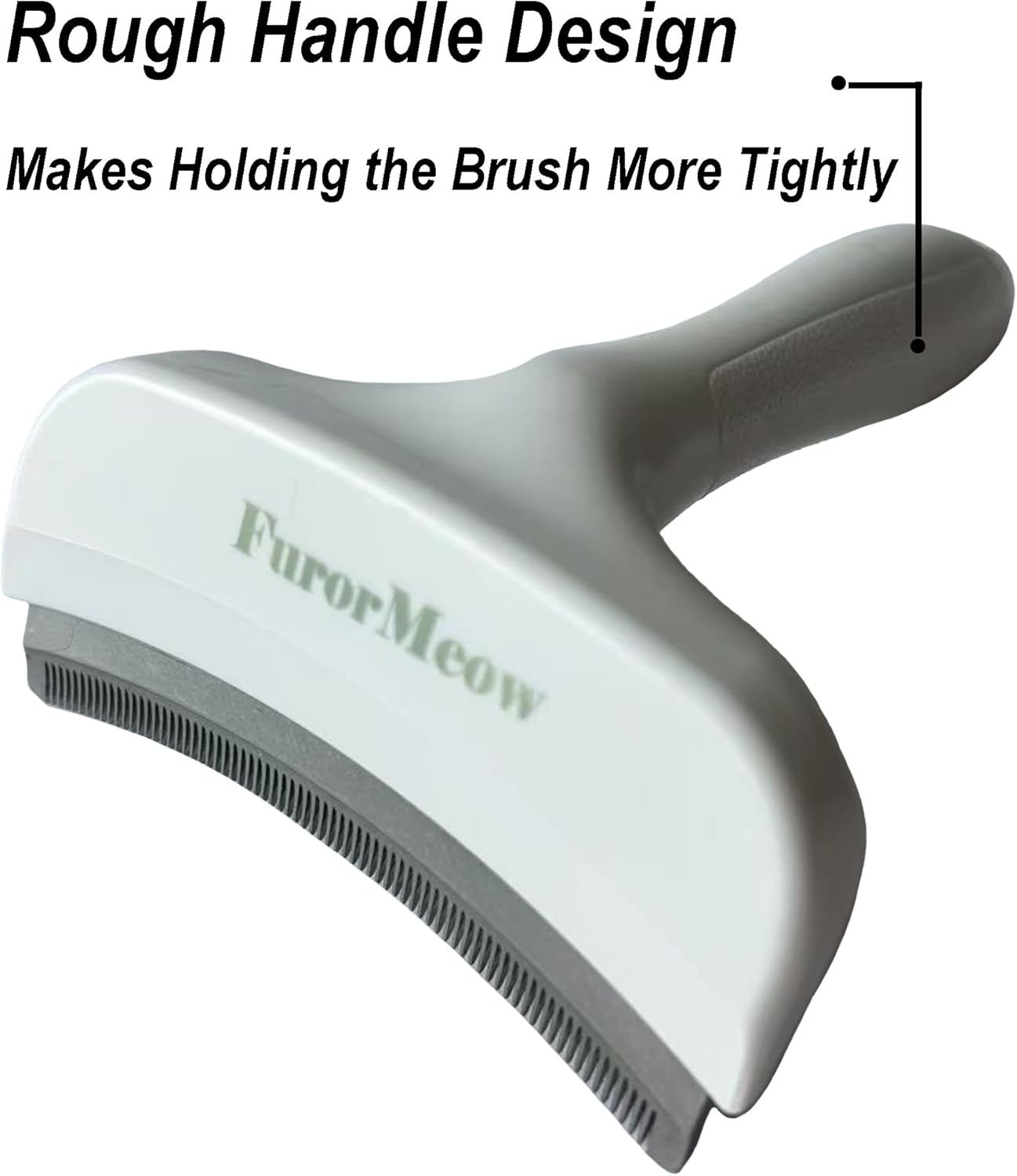 Pet Deshedding Tool with Curve Blade, Cat Grooming Brush, Tight V-shaped Teeth Shedding Comb for Cats and Dogs (White, Large)