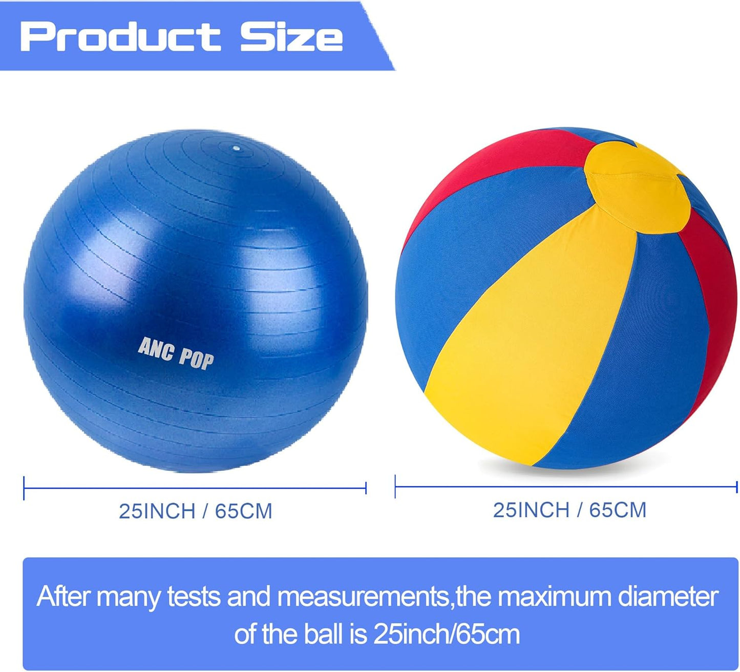 Herding Ball for Dogs Horse & Cover 25" Ball for Horses Large with Hand Pump for Play Horse Toys for Horses Stall, Red and Blue and Yellow