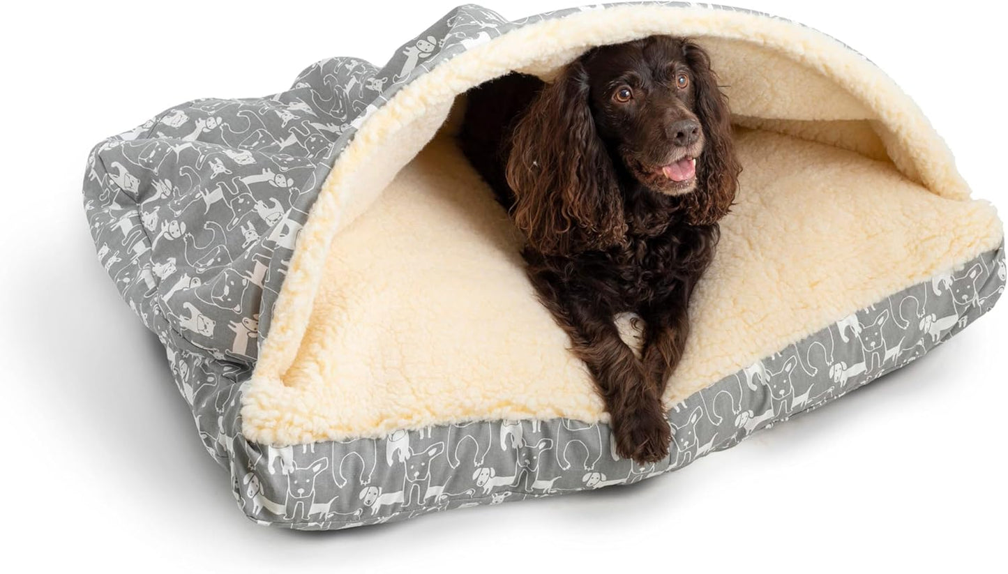 Snoozer Pet Products Luxury Rectangle Cozy Cave, Wag Collection, Extra Large, Pedigree Storm