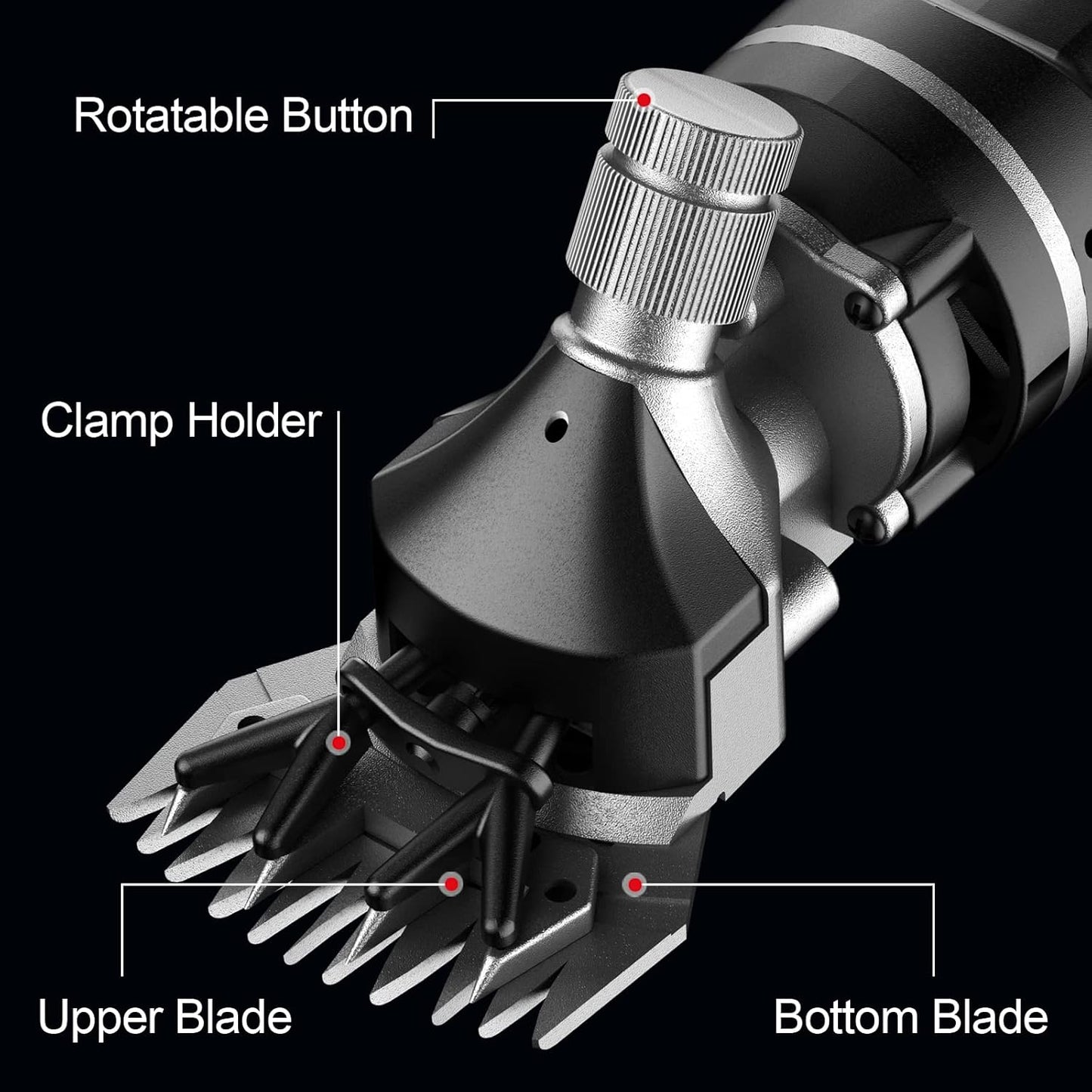 Sheep Clippers, 750W Farm Livestock Grooming Kit for Equine, Goat, Pony, Cattle and Large Thick Coat Animals (6 speeds, with 2 Blades)