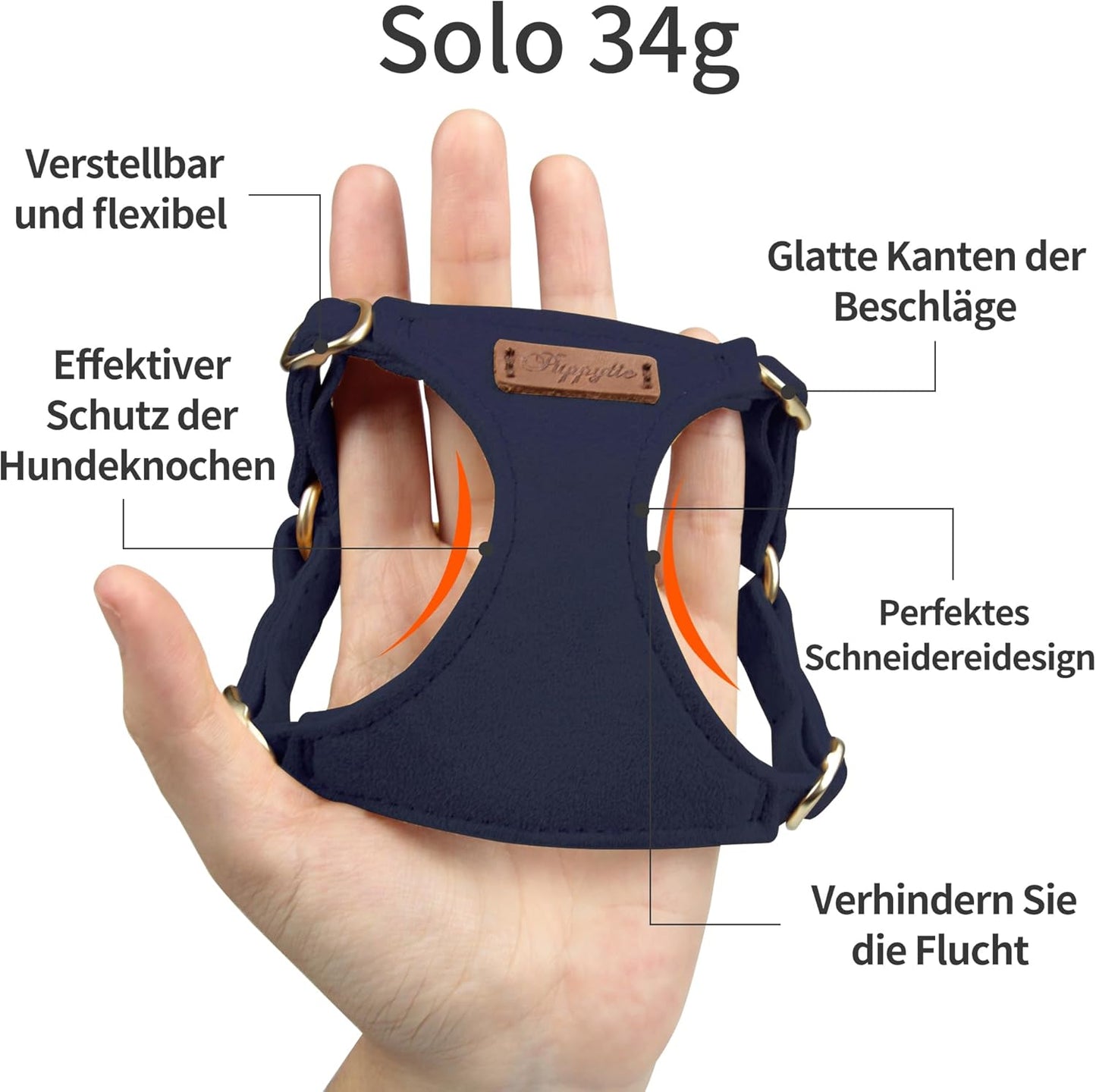 Puppytie No Pull xs Dog Harness with Multifunction Dog Leash,Soft Adjustable No Choke Escape Proof Pet Harness Vest,Navy,XS