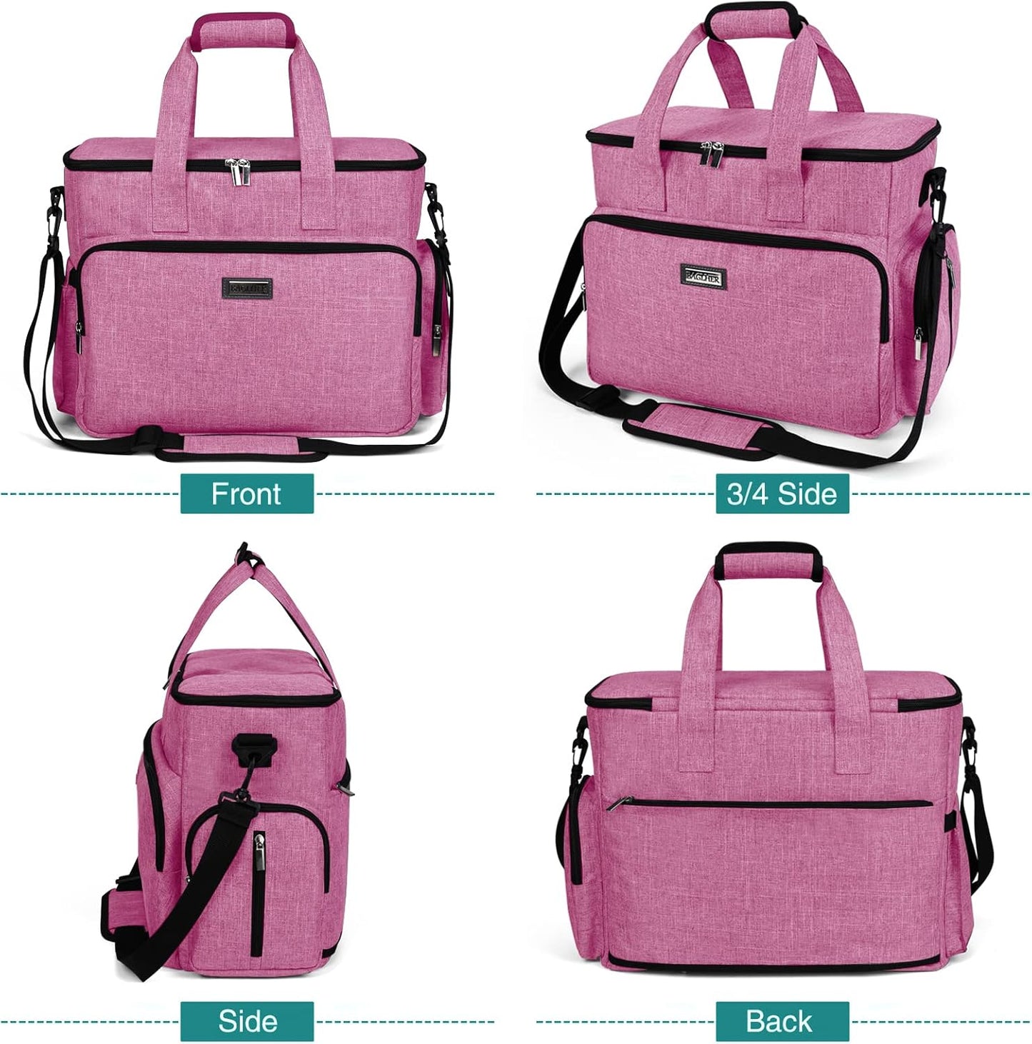 BAGLHER Dog Travel Bag, Pet Travel Bag (ALL Pet Travel Supplies), With 2 Pet Food Containers and 2 Collapsible Silicone Bowls; Essential Kits for Pet Travel Pink