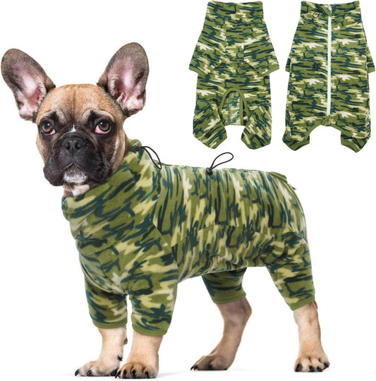 ROZKITCH Great Dane Clothes Dog Winter Coat Soft Fleece Pullover Pajamas, Pet Windproof Warm Cold Weather Jacket Vest with Luminous Zipper, Jumpsuit Apparel Outfit Clothes for Giant Dog Camo 3XL