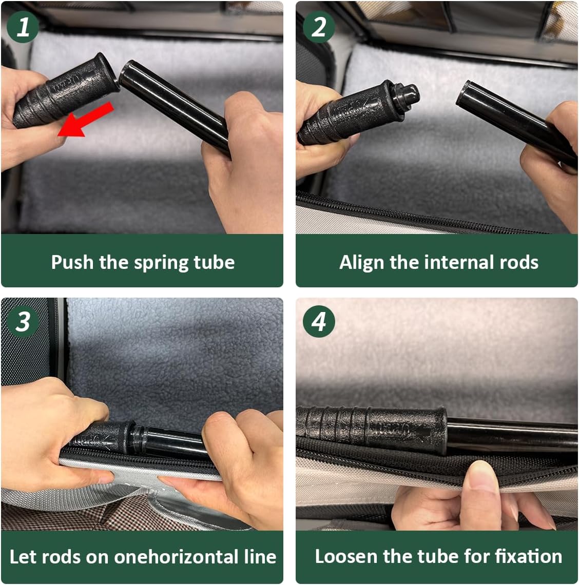 Extra Large Cat Carrier Soft Sided, Portable Small Dog Carrier for 2 Cats, 24"x16.5"x16" Car Travel Folding Comfortable Design, Green